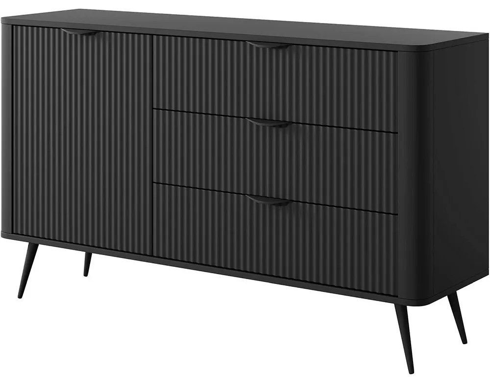 Μπουφές Με Συρτάρια Lante 21s_cz 138x81x38cm Anthracite Μελαμίνη,Μέταλλο