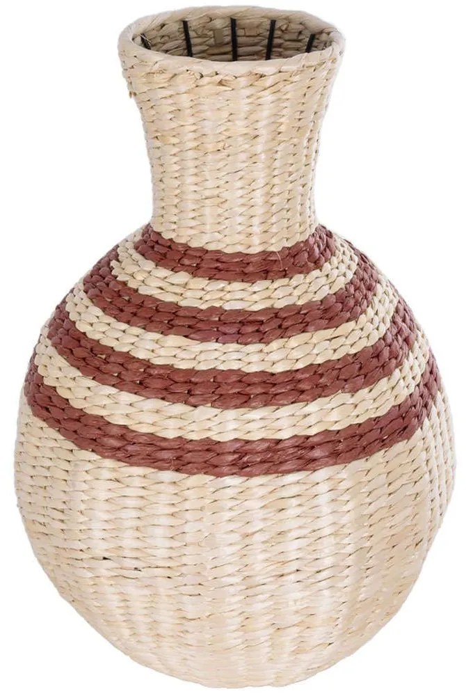 Βάζο - Κασπώ Πλεκτό Palermo 21231 Φ38x50cm Natural-Bordo Globostar Wood