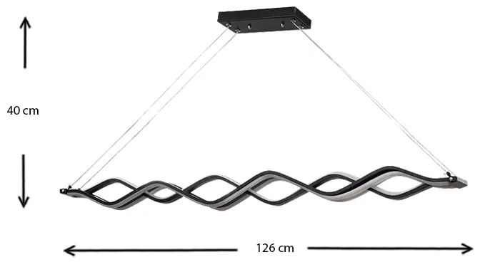 ΦΩΤΙΣΤΙΚΟ ΟΡΟΦΗΣ LED OPRAY MEGAPAP ΜΕΤΑΛΛΙΚΟ ΧΡΩΜΑ ΜΑΥΡΟ 126X6X40ΕΚ.