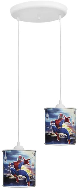 Κρεμαστό Φωτιστικό οροφής δίφωτο Spiderman KID 2L BOY Heronia-36-0007-Μπλε 36-0007