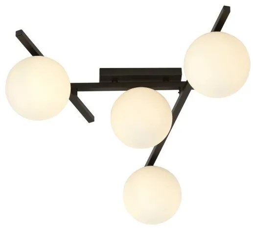 Φωτιστικό Οροφής 4xE14 Ατσάλι-Γυαλί Μαύρο SMART Made in Poland Emibig-1103/4-Λευκό 1103/4