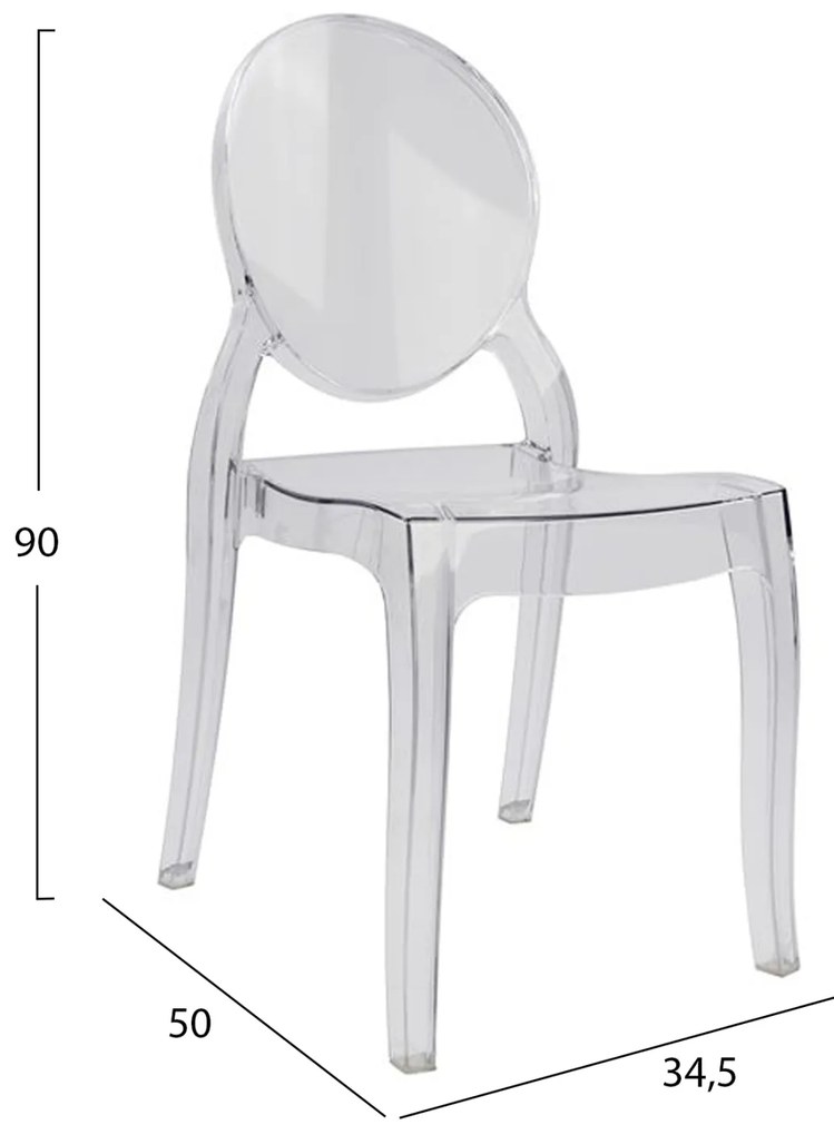 ΚΑΡEΚΛΑ ΑΚΡΥΛΙΚΗ ΔΙΑΦΑΝΗ ARAMIS HM0170 42,5x52x89,5 εκ.