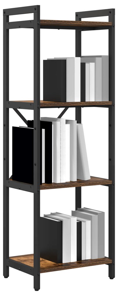 vidaXL Βιβλιοθήκη Καπνιστή δρυς 40 x 30 x 118 εκ Ξύλο