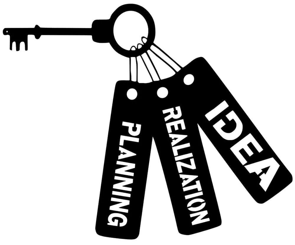 Διακοσμητικό Τοίχου Idea Realization Planning 899SKL2556 70x57cm Black Wallity Μέταλλο