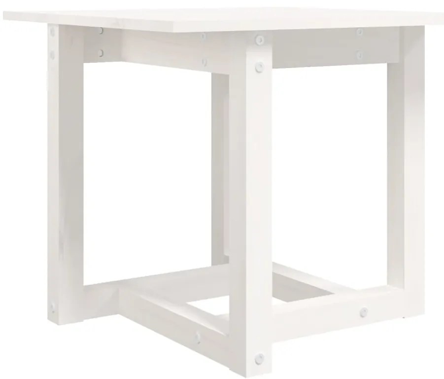 vidaXL Τραπεζάκι Σαλονιού Λευκό 50 x 50 x 45 εκ. από Μασίφ Ξύλο Πεύκου