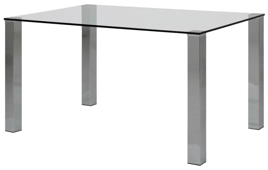 Τραπέζι Oakland 107, Ασημί, 75x90x140cm, 50 kg, Επεξεργασμένο γυαλί, Μέταλλο | Epipla1.gr