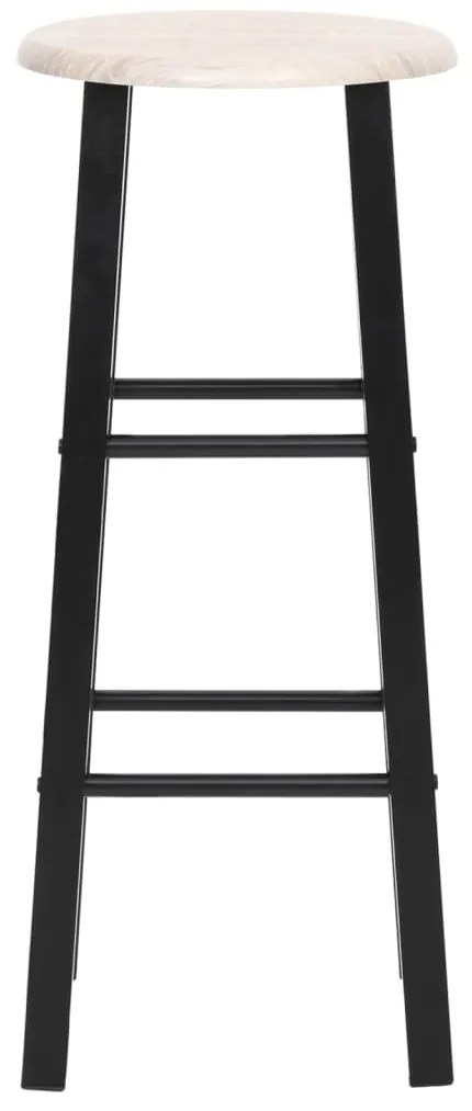 vidaXL Σκαμπό Μπαρ 2 τεμ. Μαύρα από MDF