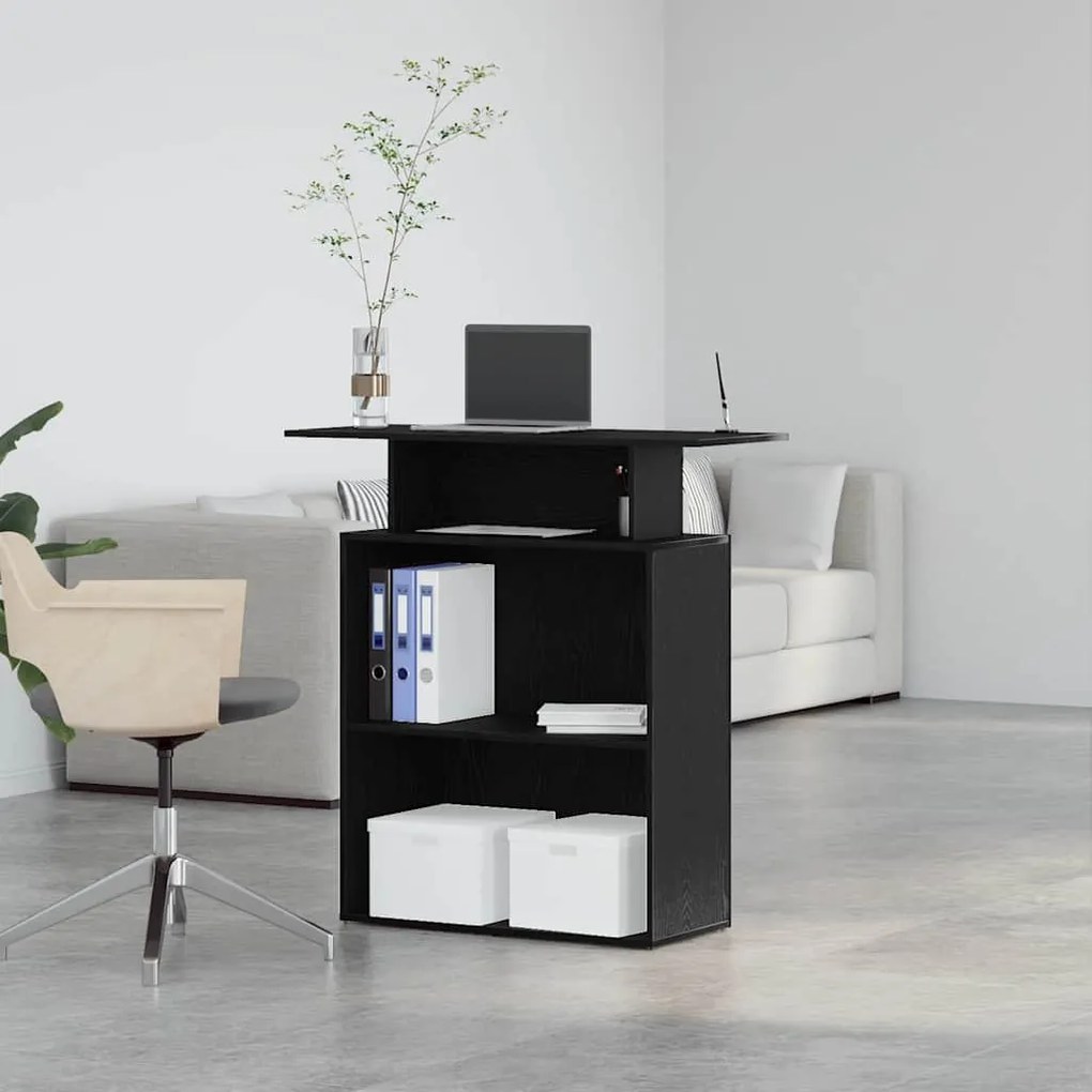 vidaXL Γραφείο υποδοχής Μαύρο 100x40x104 cm Κατασκευασμένο ξύλο