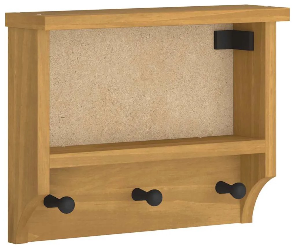 vidaXL Επίτοιχη κρεμάστρα παλτών SANDNES 45x12x35 εκ.Πεύκο μασίφ ξύλο