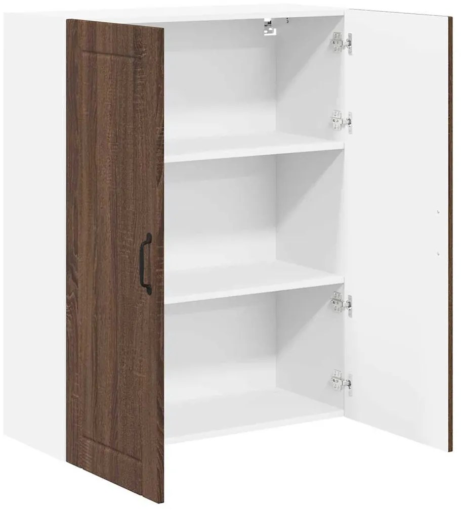 vidaXL Κρεμαστό ντουλάπι κουζίνας με πόρτα Καφέ δρυς 80 x 31 x 100 εκ.