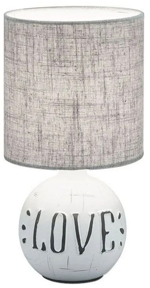 Επιτραπέζιο Φωτιστικό Esna R50651025 Silver-White RL Lighting Ceramic,Fabric