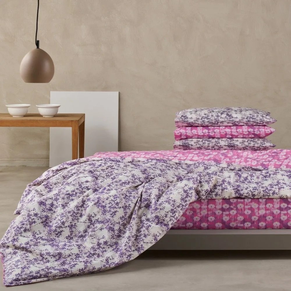 Κουβερλί Paco 42 Purple-Ecru Kentia Queen Size 220x240cm 100% Βαμβάκι