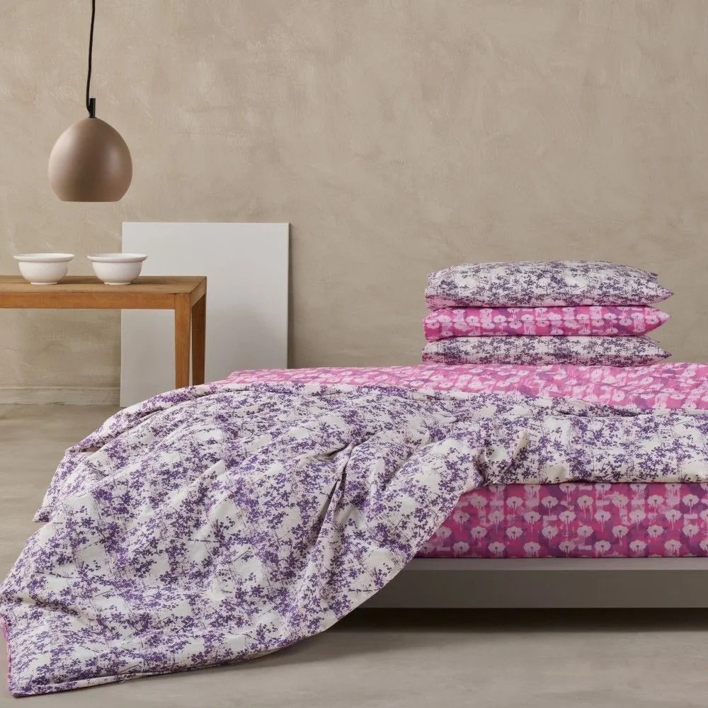 Κουβερλί Paco 42 Purple-Ecru Kentia Υπέρδιπλo 220x240cm 100% Cotton