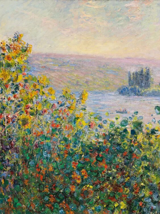 Αναπαραγωγή Flower Beds in Vétheuil (1881), Claude Monet