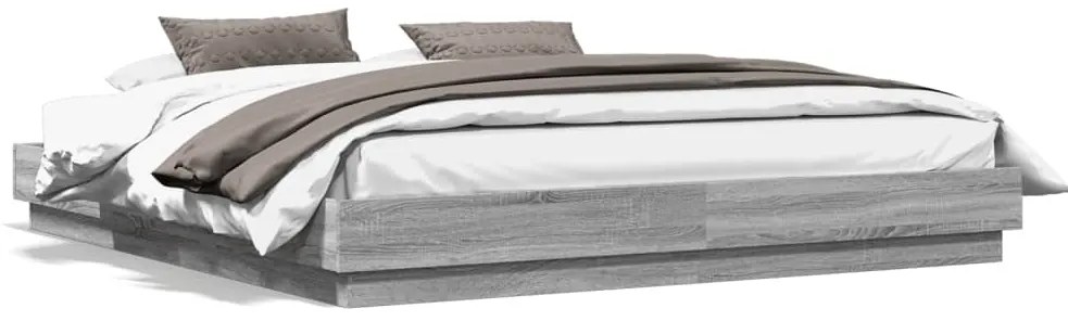 vidaXL Πλαίσιο Κρεβατιού Γκρι Sonoma 200x200 εκ. Επεξεργασμένο Ξύλο