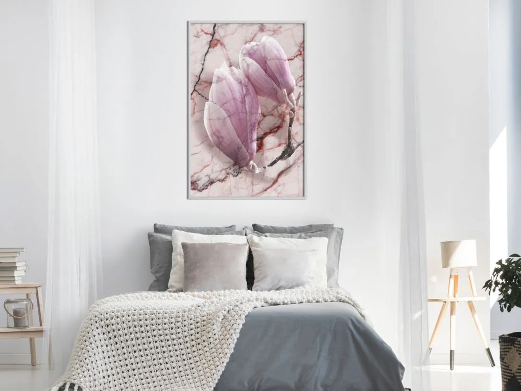 Αφίσα - Magnolia on Marble Background - 20x30 - Χρυσό - Χωρίς πασπαρτού