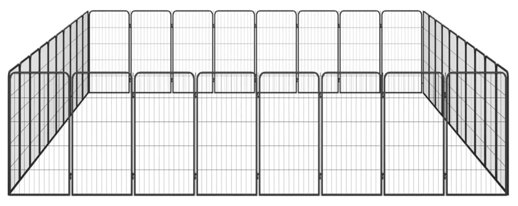 vidaXL Κλουβί Σκύλου 36 Πάνελ Μαύρο 50x100 εκ. Ατσάλι με Βαφή Πούδρας