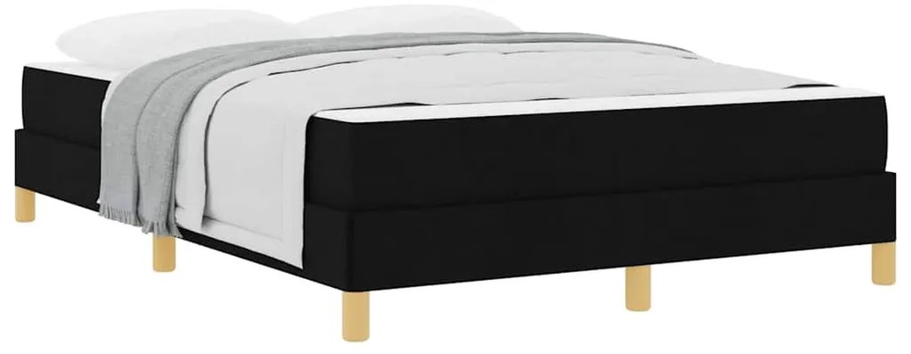 vidaXL Κρεβάτι με ελατήρια Μαύρο 140 x 200 cm ύφασμα