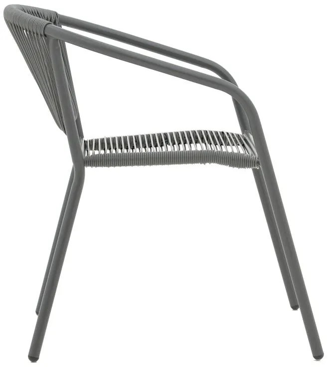 Καρέκλα Lindaria στοιβαζόμενη μέταλλο-pe rattan ανθρακί 54x63x74 εκ. 54x63x74 εκ.