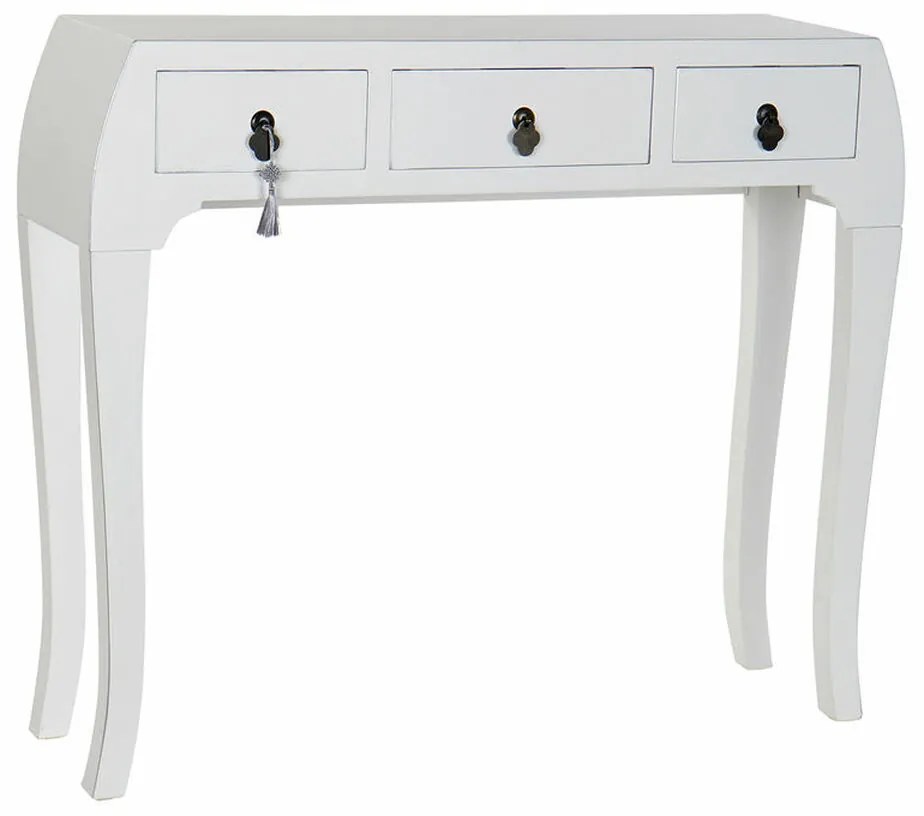 Έπιπλο Εισόδου DKD Home Decor Λευκό Ασημί 96 x 26 x 80 cm