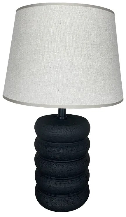 Επιτραπέζιο φωτιστικό Graike Inart Ε27 κεραμικό σε μαύρο-μπεζ απόχρωση Φ26x37εκ