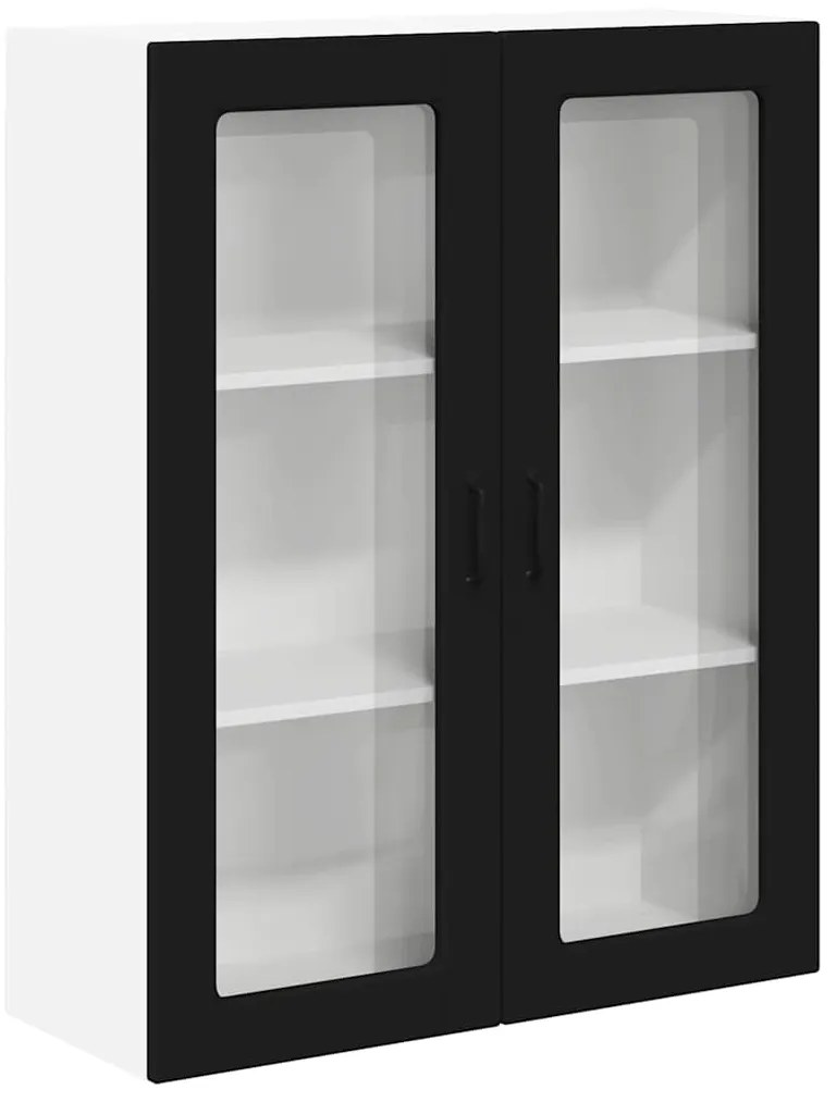 vidaXL Κρεμαστό ντουλάπι κουζίνας Επιτοίχιο Μαύρο 80 x 31 x 100 εκ.