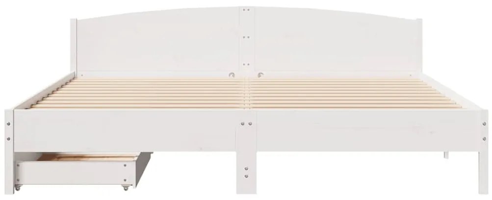vidaXL Σκελετός Κρεβ. Χωρίς Στρώμα Λευκό 200x200 εκ Μασίφ Πεύκο