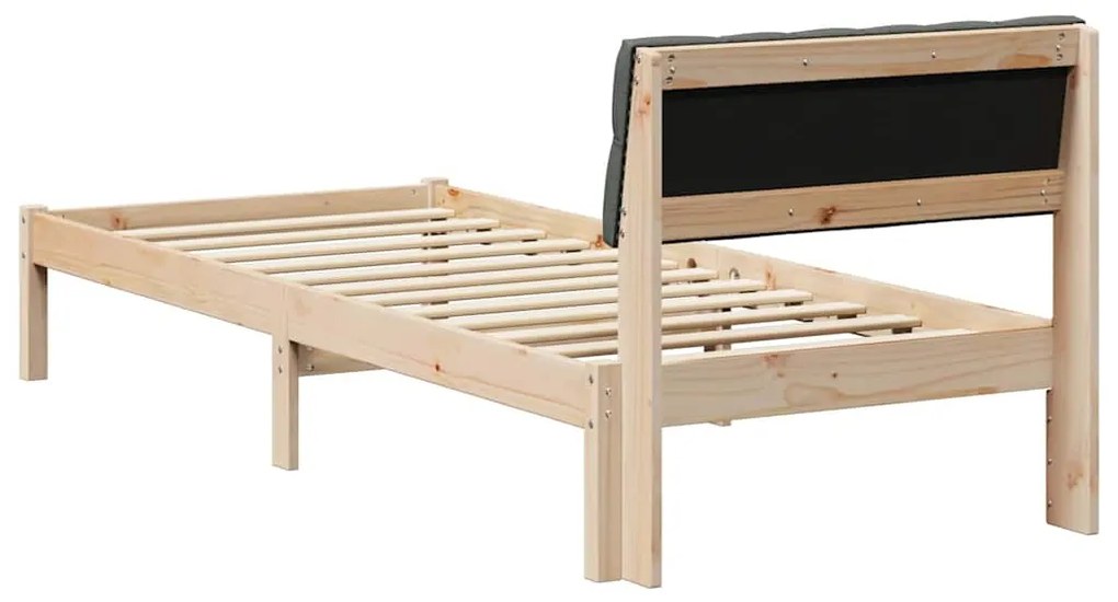 vidaXL Σκελετός Κρεβατιού με κεφαλάρι Καφέ και σκούρο γκρι 75 x 190 cm