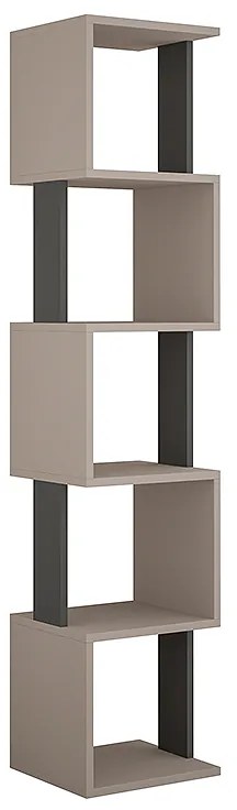 Βιβλιοθήκη Piri Megapap χρώμα ανοιχτή μόκα - ανθρακί 35x30x161εκ.