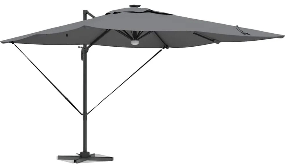 vidaXL Ρώμη Ομπρέλα με φώτα λωρίδας LED Ανθρακί 286 x 285 x 270 εκ