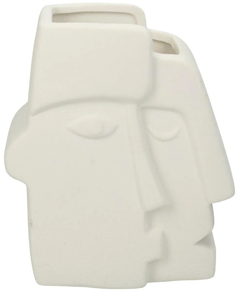 Βάζο Κεραμικό Πρόσωπο Λευκό ARTE LIBRE 13,5x8,5x15,3εκ. 05153878