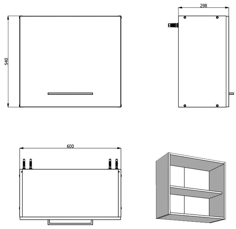 Κρεμαστό Ντουλάπι Κουζίνας Adela G60A Artisan Oak 60x30x54 εκ. 60x30x54 εκ.