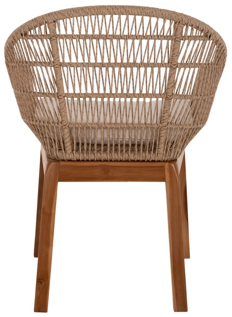 Πολυθρόνα Amora Teak Πόδια Σκελετός Αλουμινίου & Polyrattan 64x60x87Yεκ.