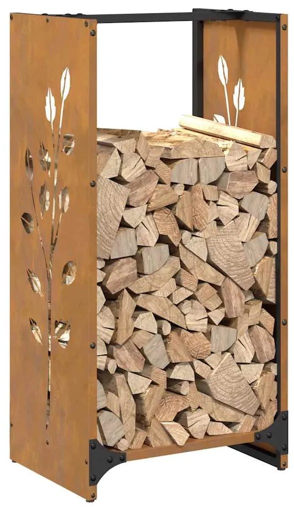 vidaXL Ράφι για καυσόξυλα 40x30x80 cm Ατσάλι σκληρυθέν στον αέρα