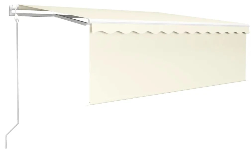 vidaXL Τέντα Αυτόματη με Σκίαστρο/LED/Αισθητήρα Ανέμου Κρεμ 4x3 μ.