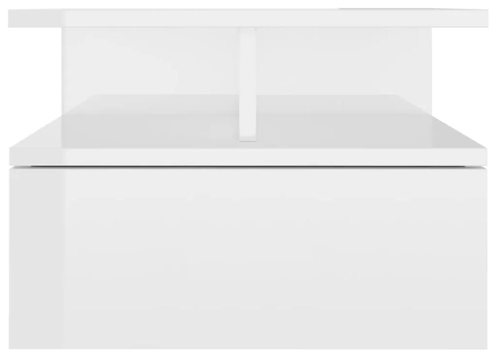 vidaXL Κομοδίνο Κρεμαστό Γυαλιστερό Λευκό 40 x 31 x 27 εκ. Μοριοσανίδα