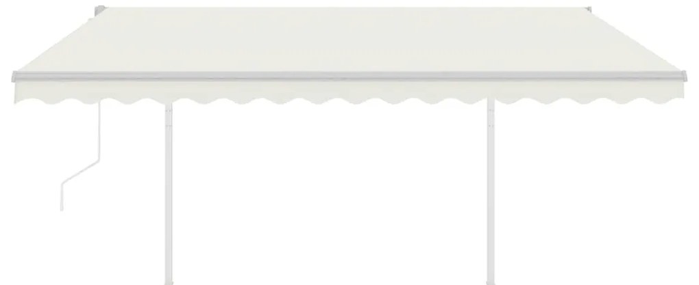vidaXL Τέντα Συρόμενη Αυτόματη με Στύλους Κρεμ 4 x 3 μ.