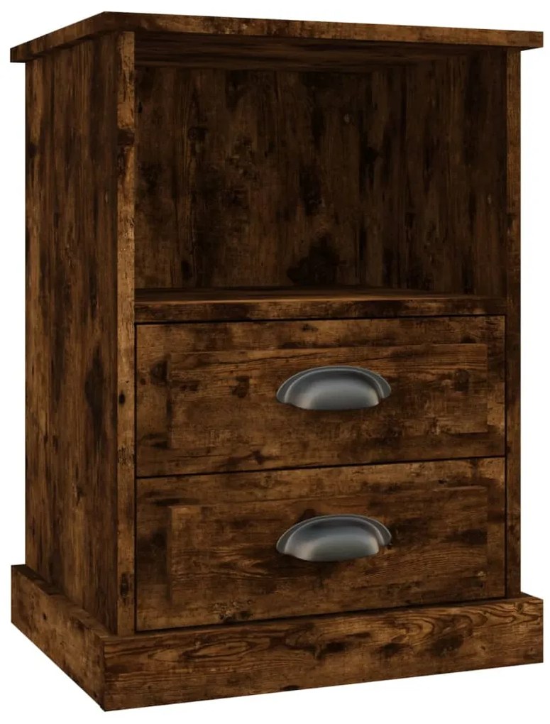 vidaXL Κομοδίνα 2 τεμ. Καπνιστή Δρυς 43x36x60 εκ.