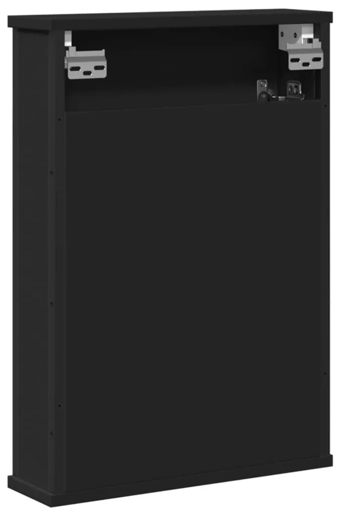 vidaXL Καθρέφτης Μπάνιου με Ντουλάπι Μαύρος 42x12x60 εκ. Επεξ. Ξύλο