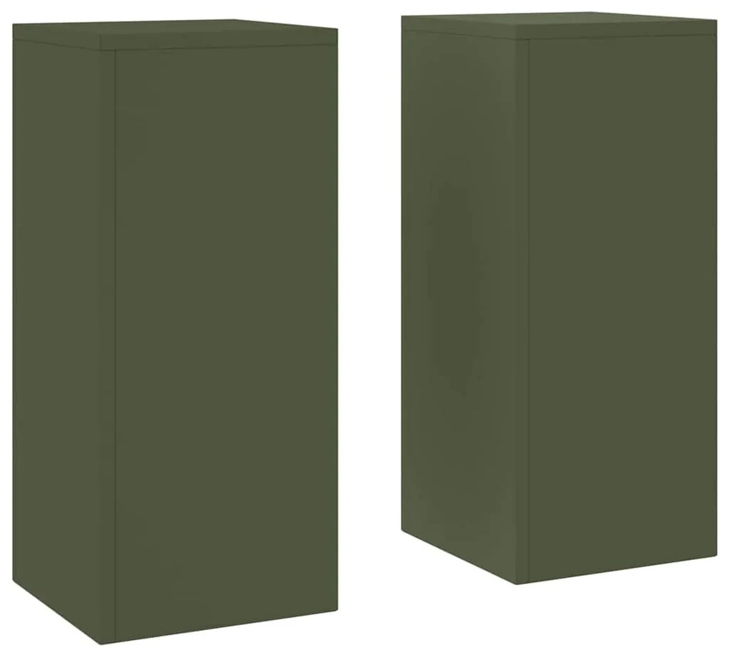 vidaXL Στήριξη φυτών 2 pcs Λαδί 24 x 24 x 55 εκ. Ατσάλι