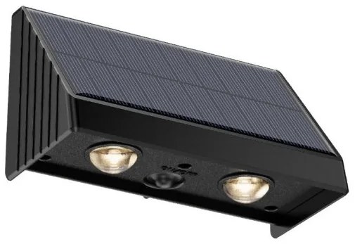 Ηλιακή Απλίκα Φωτιστικό Τοίχου LED 2x0,5W IP65 3000K Seneca 80204310S It Lighting-80204711S-Μαύρο 80204711S