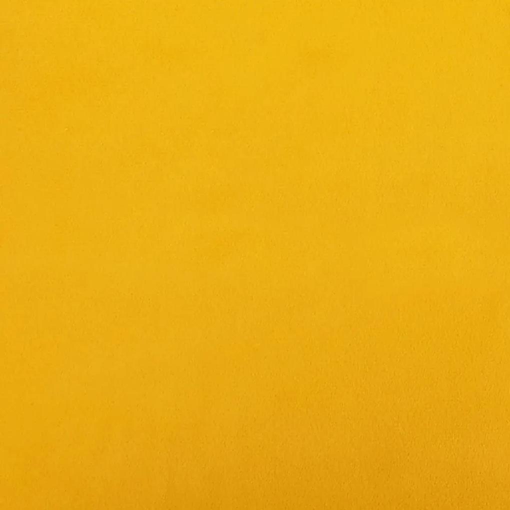 Υποπόδιο Μουσταρδί 60x60x36 εκ. Βελούδινο - Κίτρινο