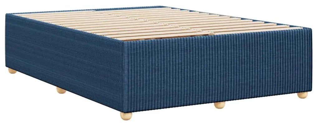 vidaXL Σκελετός Κρεβατιού Χωρίς Στρώμα Μπλε 140x200 εκ.Υφασμάτινο