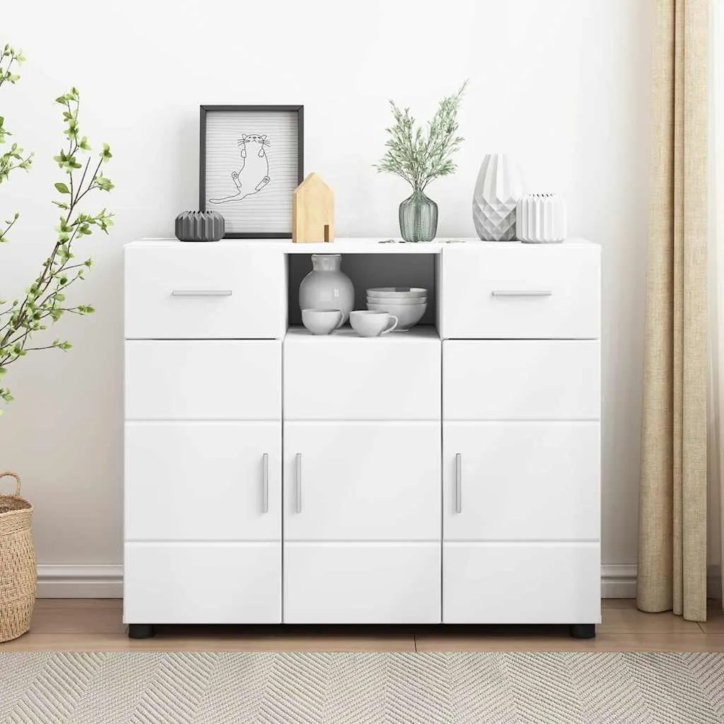 vidaXL Πλαϊνό γραφείο Λευκό 88.5 x 30.5 x 73 εκ Επεξεργασμένο ξύλο