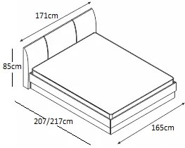 Κρεβάτι ξύλινο με δερμάτινη/ύφασμα FAVORITE 160x200 DIOMMI 45-227