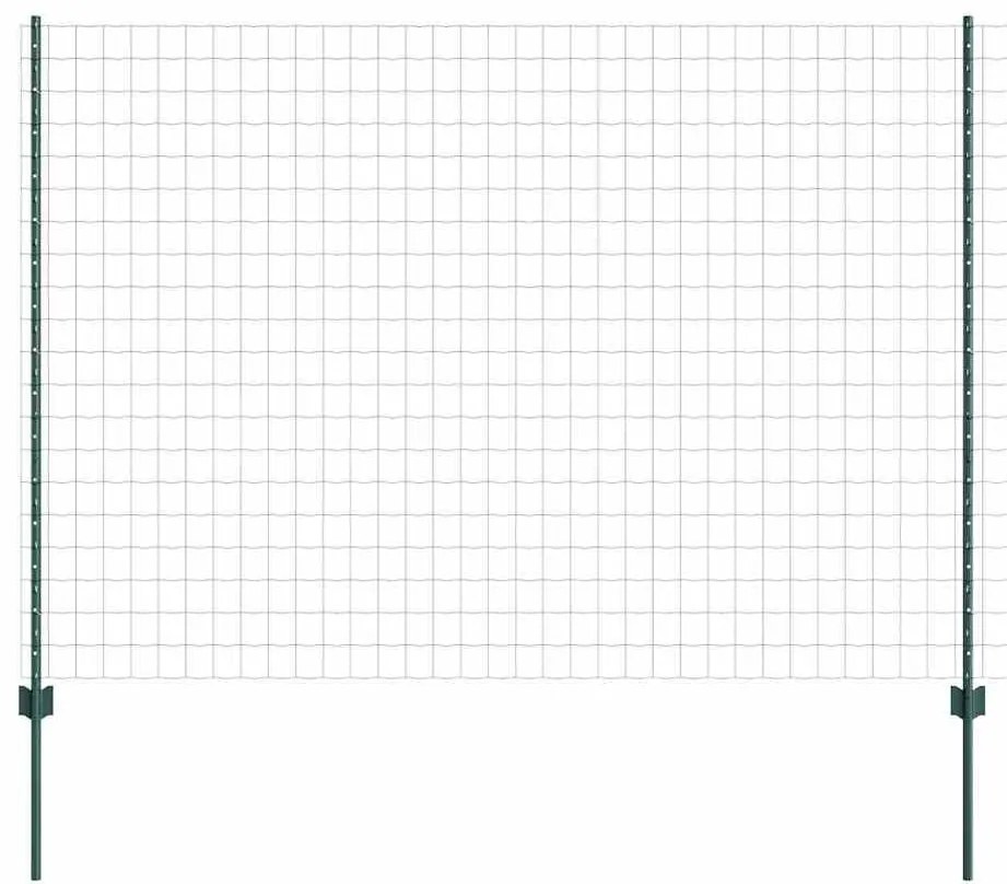 vidaXL Σετ Περικύκλωσης Κήπου Πράσινο 10 x 1.5 μ Μέταλλο & Πλαστικό