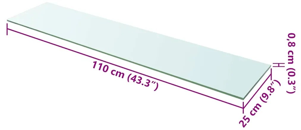 vidaXL Ράφια Πάνελ 2 τεμ. Διάφανα 110 x 25 εκ. Γυάλινα