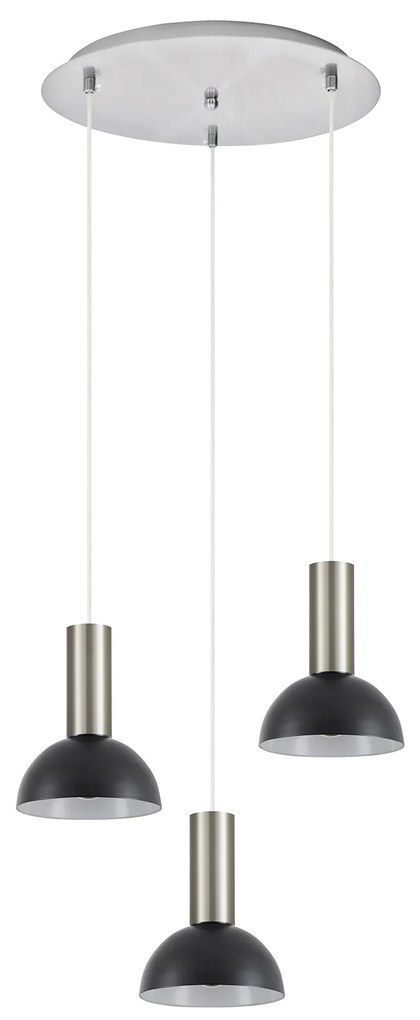 Φωτιστικό Οροφής  SE21-NM-4-3NM-MS3 ADEPT TUBE Nickel Matt Pendant Black Metal Shade+ - 51W - 100W - 77-8467