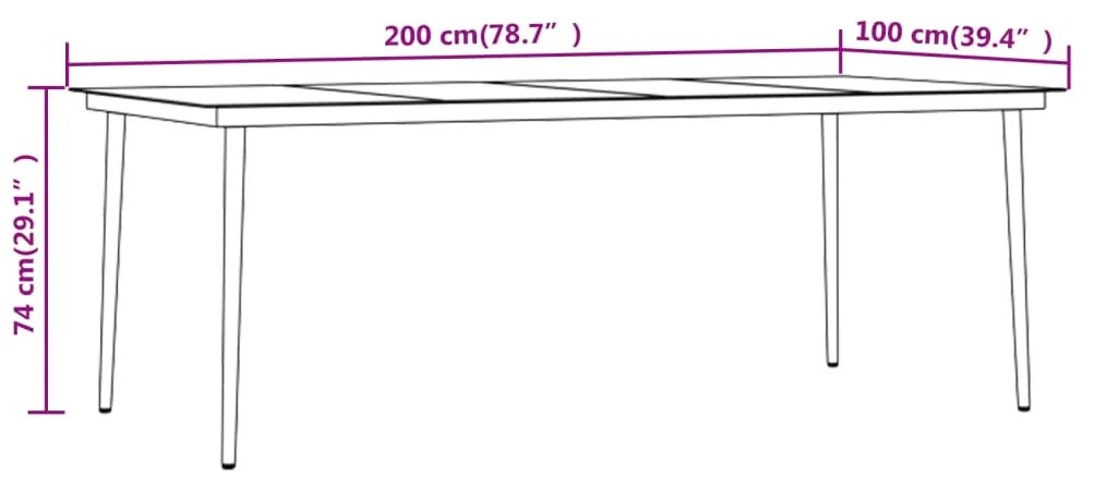 Σετ Τραπεζαρίας Κήπου 7 Τεμαχίων Γκρι / Μαύρο 3099411