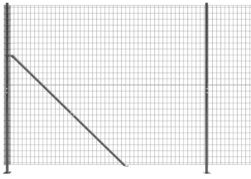 vidaXL Συρματόπλεγμα Περίφραξης Ανθρακί 1,6 x 10 μ. με Βάσεις Φλάντζα